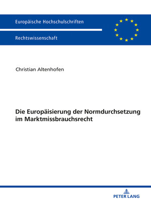 cover image of Die Europaeisierung der Normdurchsetzung im Marktmissbrauchsrecht